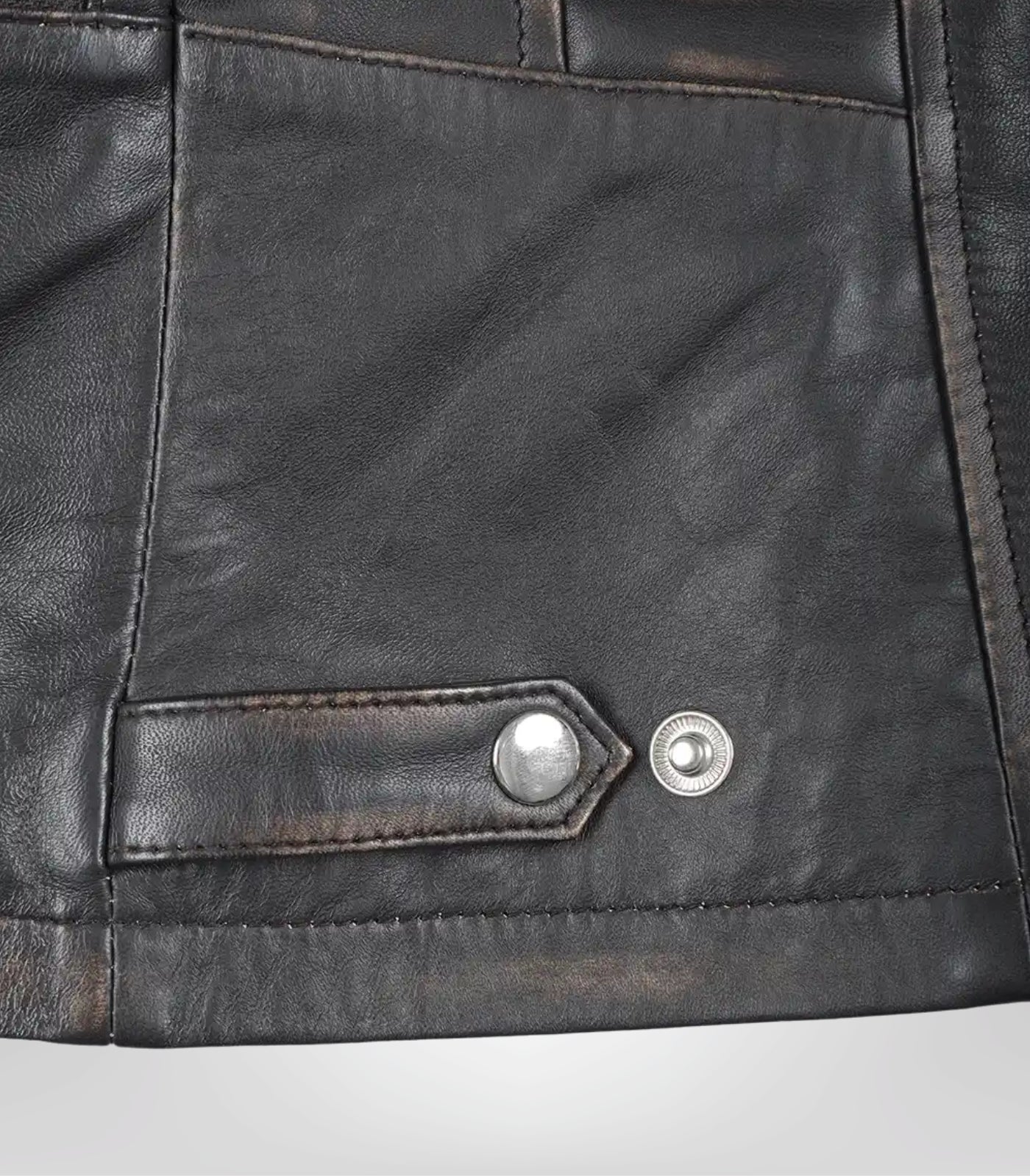 Women’s Distressed Brown Moto Leather Jacket