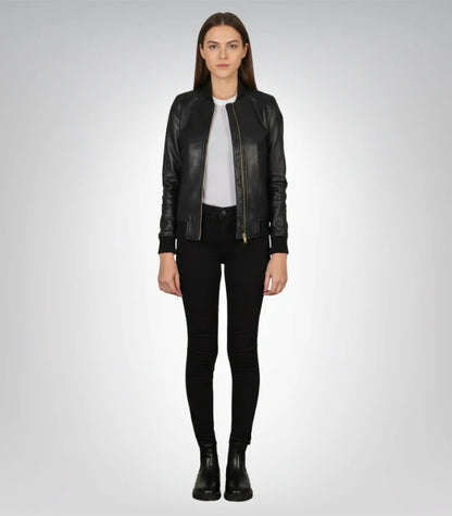 Women's Bliss leather jacket – sleek black motorcycle outerwear
