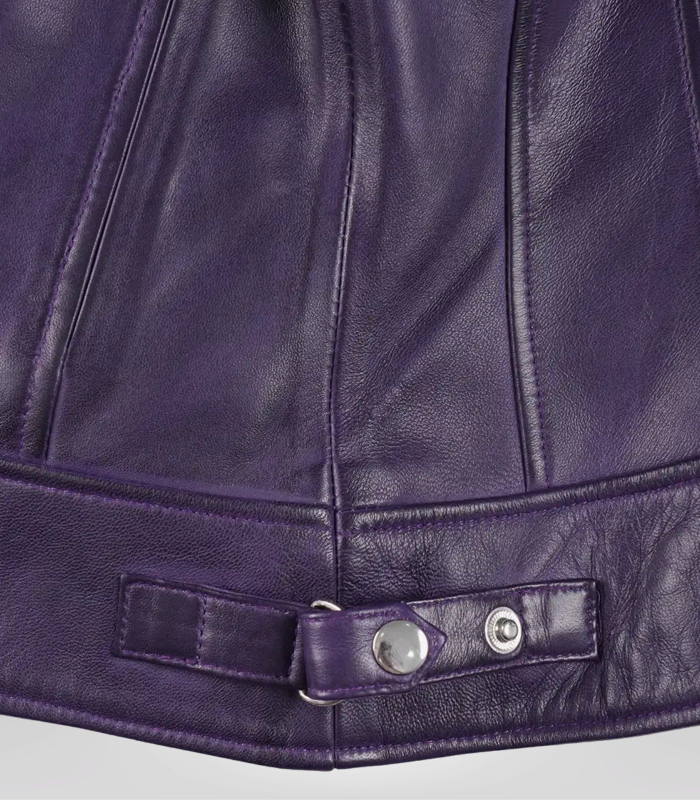 Women’s Purple Leather Biker Jacket with Contemporary Fit