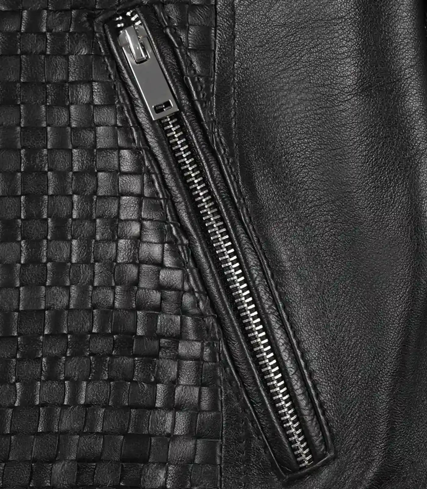 Maude Women’s Black Textured Genuine Leather Jacket