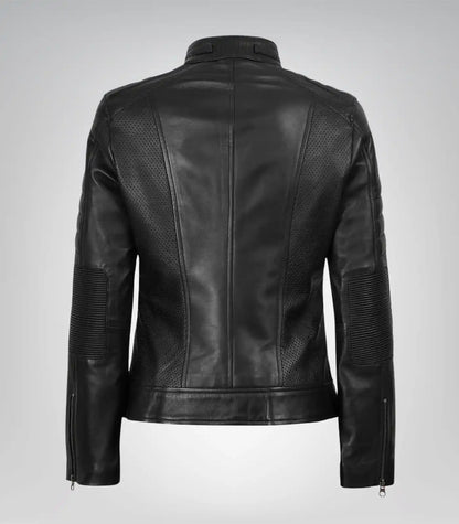 Women’s Timeless Black Leather Motorcycle Jacket