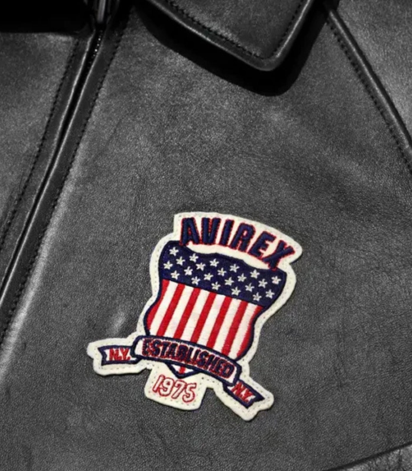 All Americans Avirex Red &amp; Black Real Leather Bomber Jacket