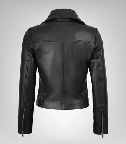 Rita Women’s Genuine Leather Asymmetrical Biker Jacket
