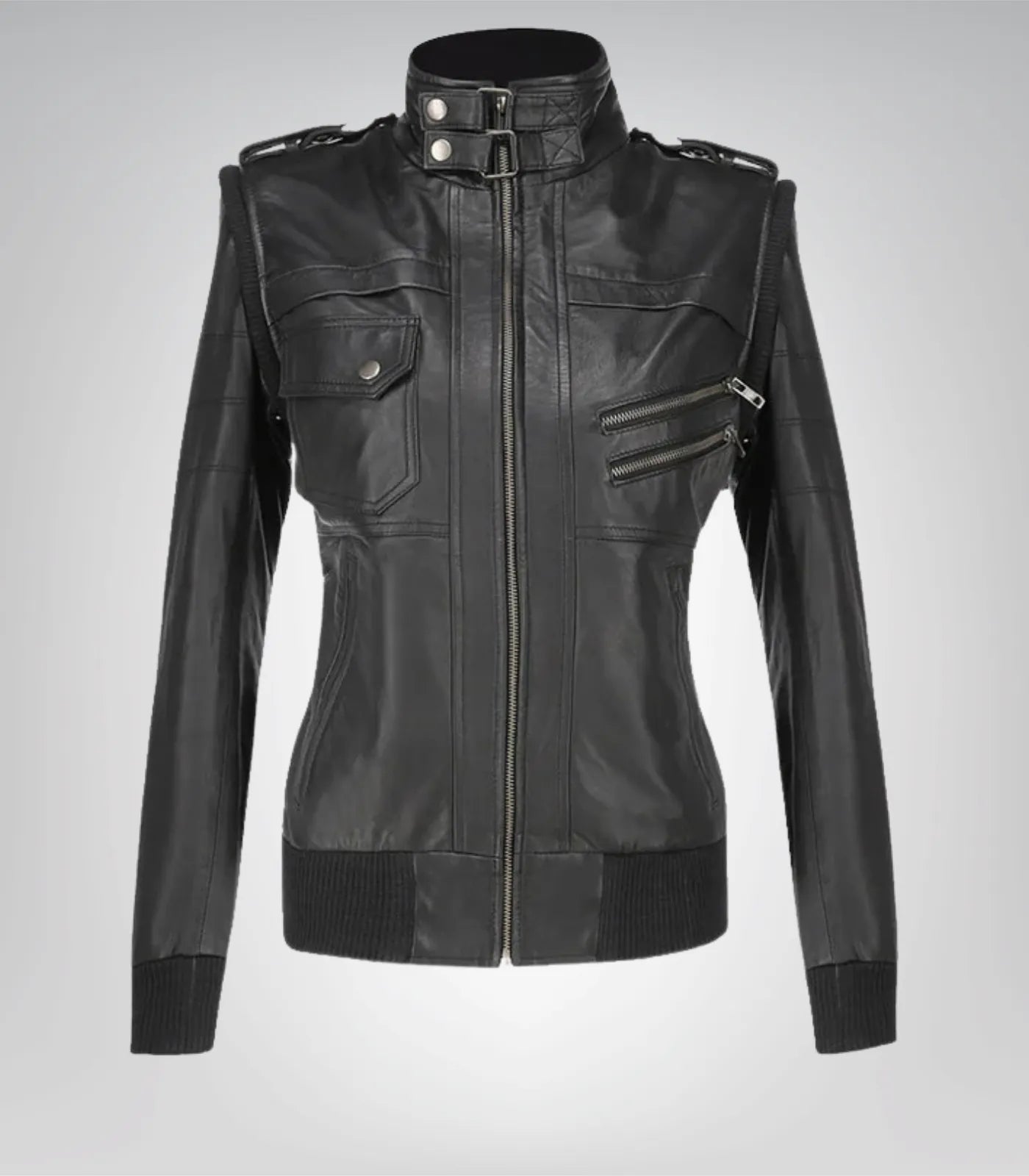 Women’s Hooded Black Lambskin Leather Jacket – Casual Everyday Style
