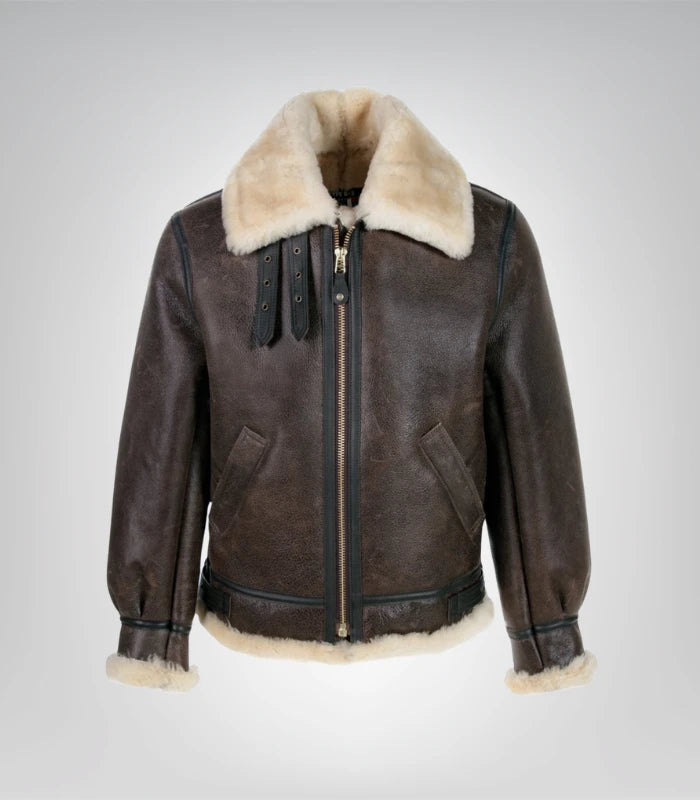 Mens Traditional Shearling Leather Jacket