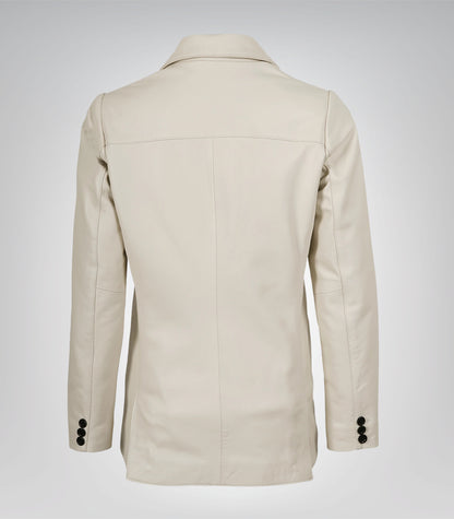Women’s Off-White Real Lambskin Leather Blazer