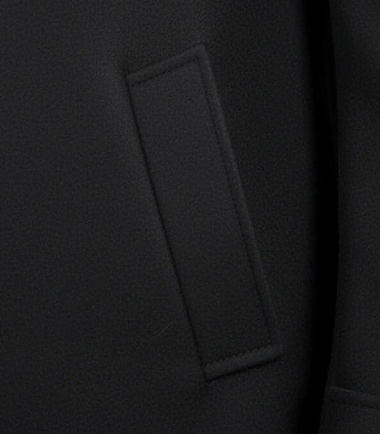 Kenney Men’s Double-Breasted Black Wool Coat Premium Modern Fit Overcoat