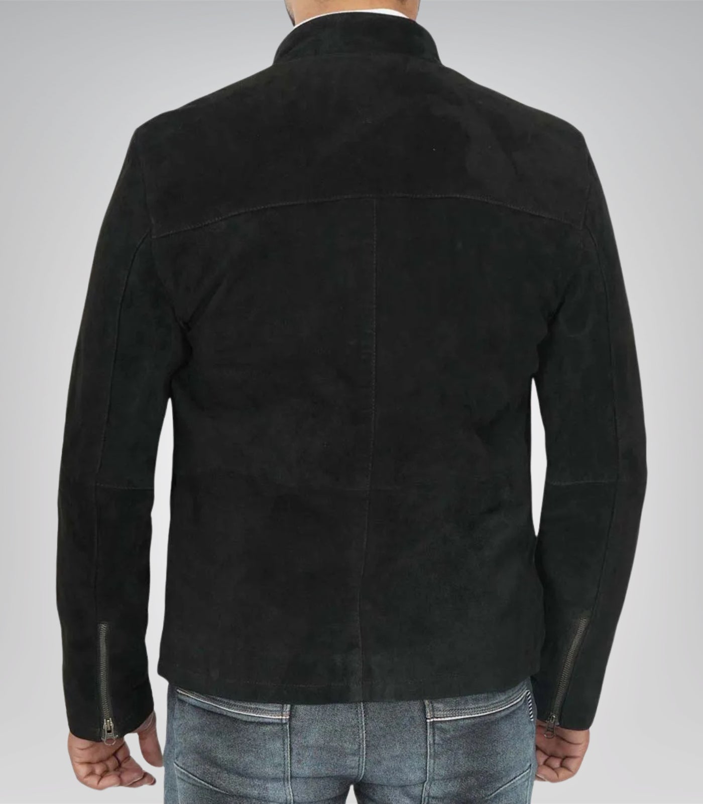 Men’s Classic Black Suede Biker Jacket Premium Real Suede Motorcycle Style