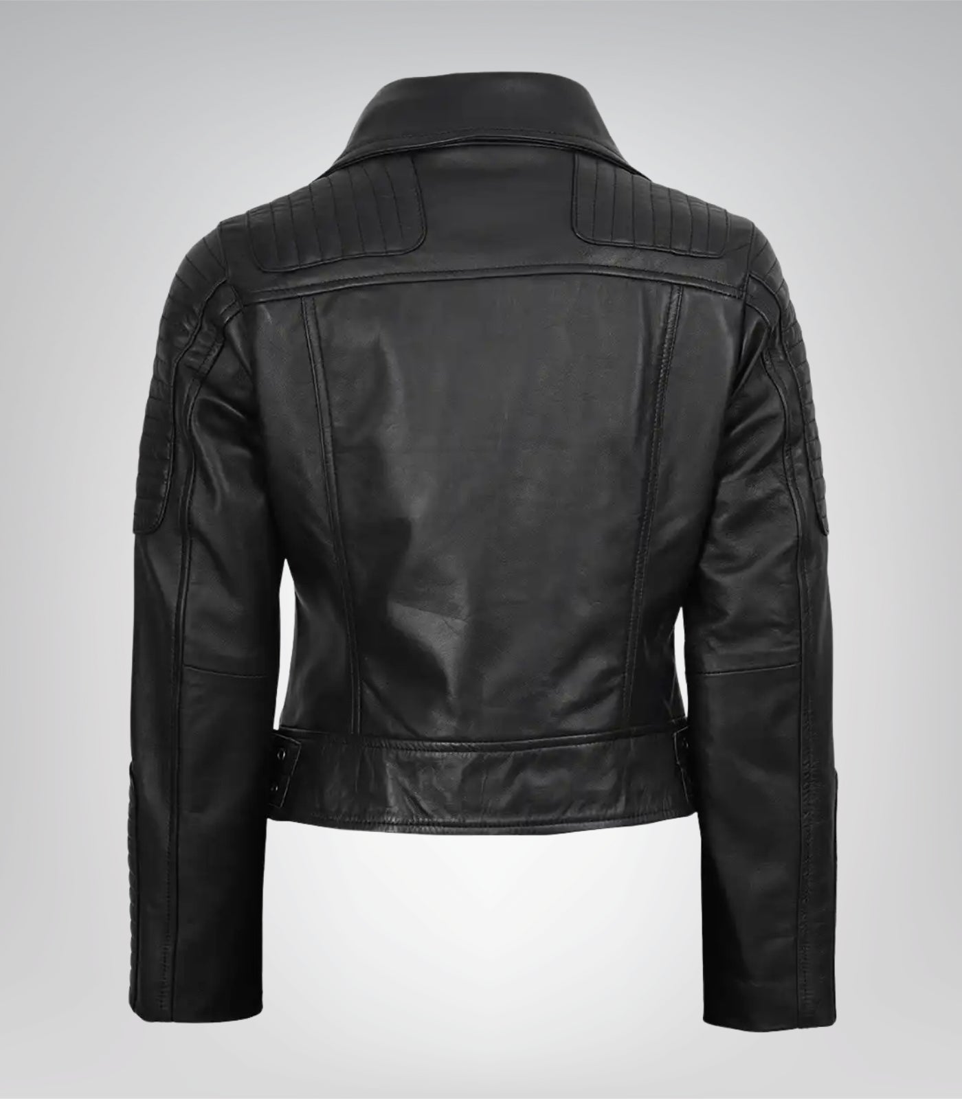 Women’s Genuine Black Leather Biker Jacket