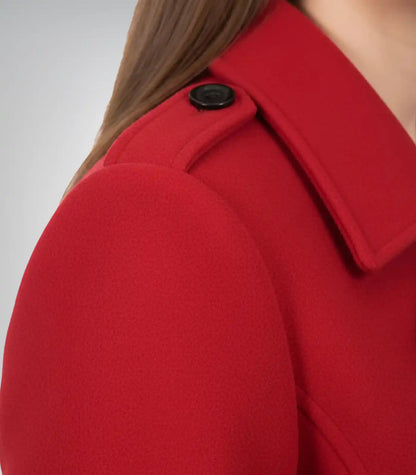 Scarlet Women’s Red Double-Breasted Wool Peacoat