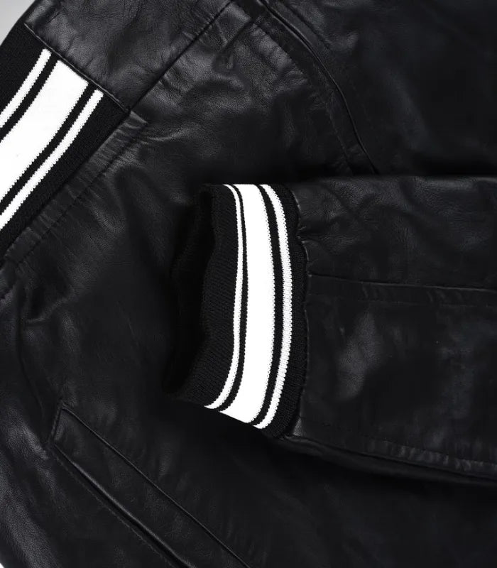 Classic black aviator bomber for men – American heritage leather jacket
