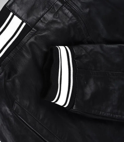 Classic black aviator bomber for men – American heritage leather jacket