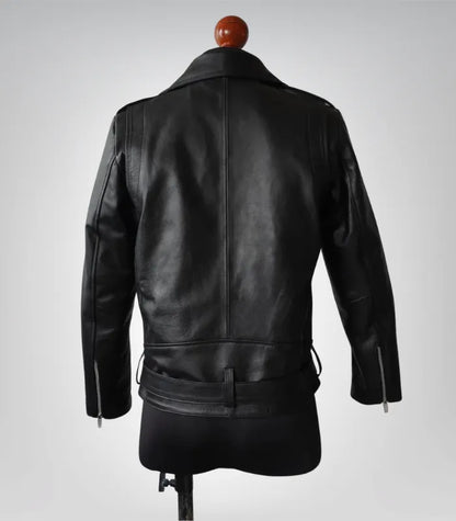 Classic men’s vintage biker jacket – 90s double rider cowhide leather coat