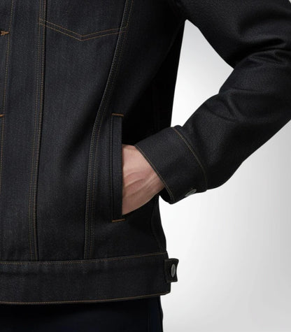 Conard Faded Black Denim Trucker Jacket
