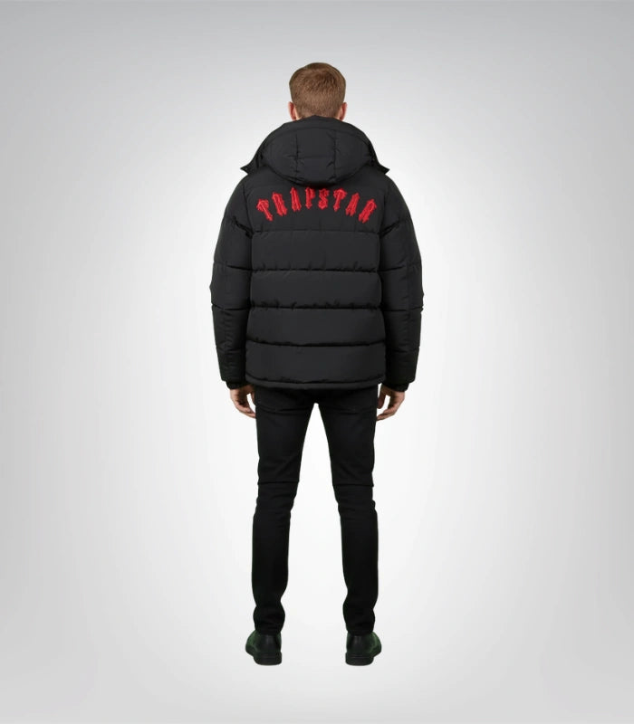 Glossy black puffer jacket by Trapstar – Irongate streetwear style