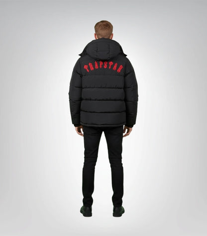Glossy black puffer jacket by Trapstar – Irongate streetwear style