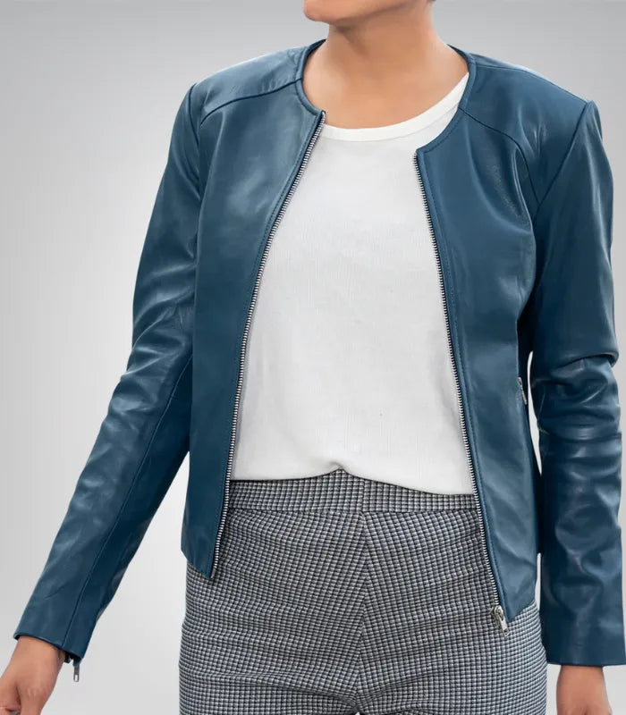 Minimalist Women’s Lambskin Leather Jacket – Everyday Timeless Style