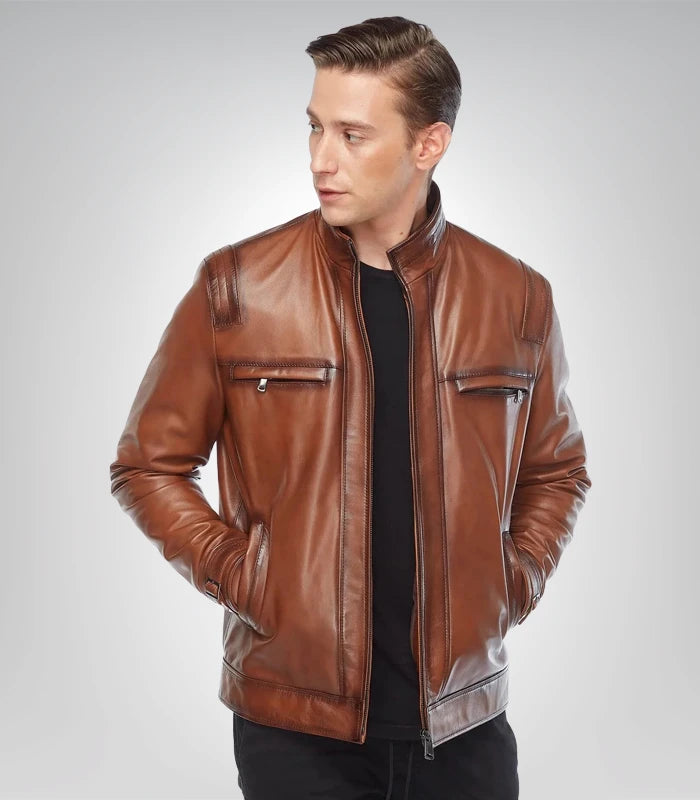 Classic Craig McGinlay inspired leather jacket – men's outerwear