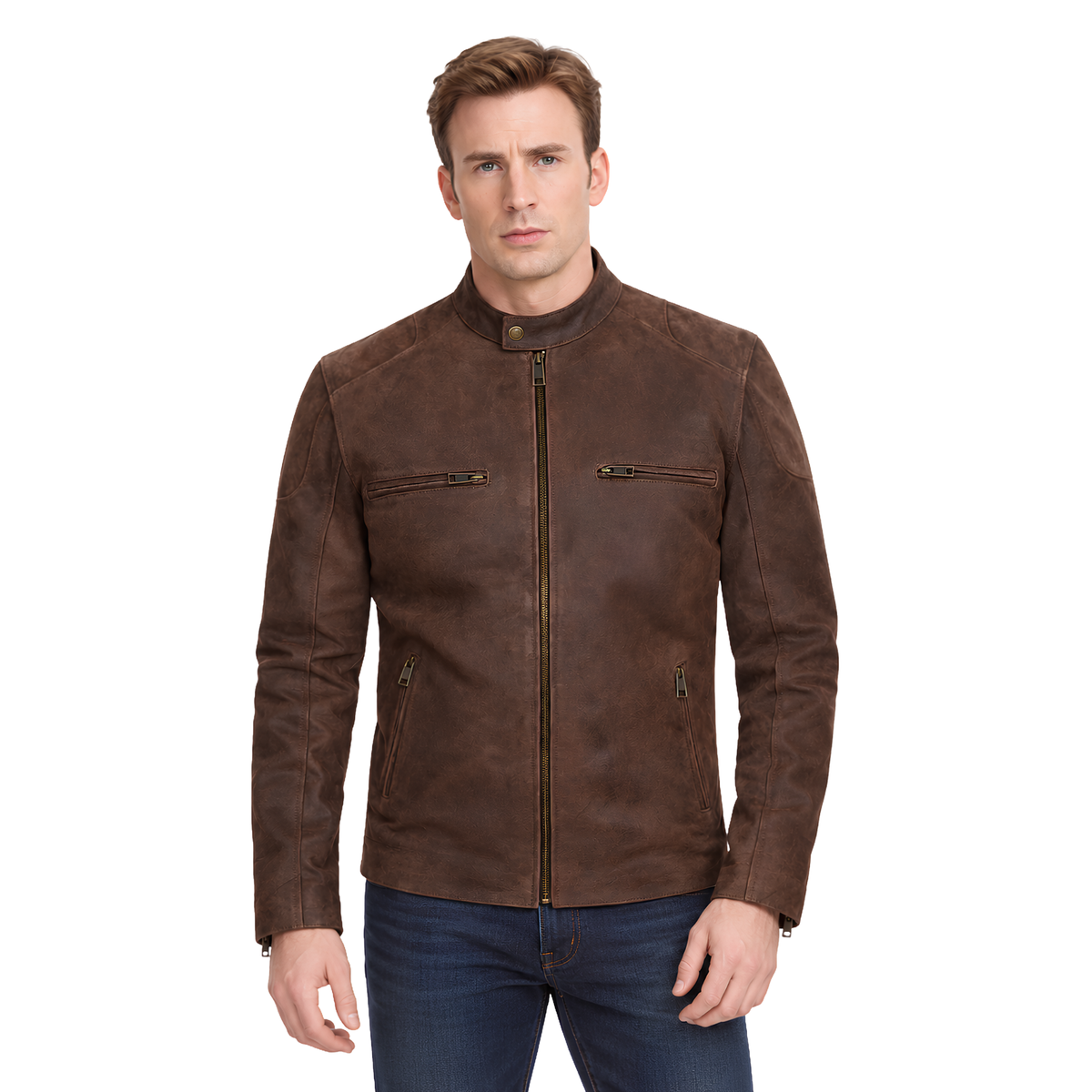 Buy The Captain America Civil War Steve Rogers Brown Leather Jacket