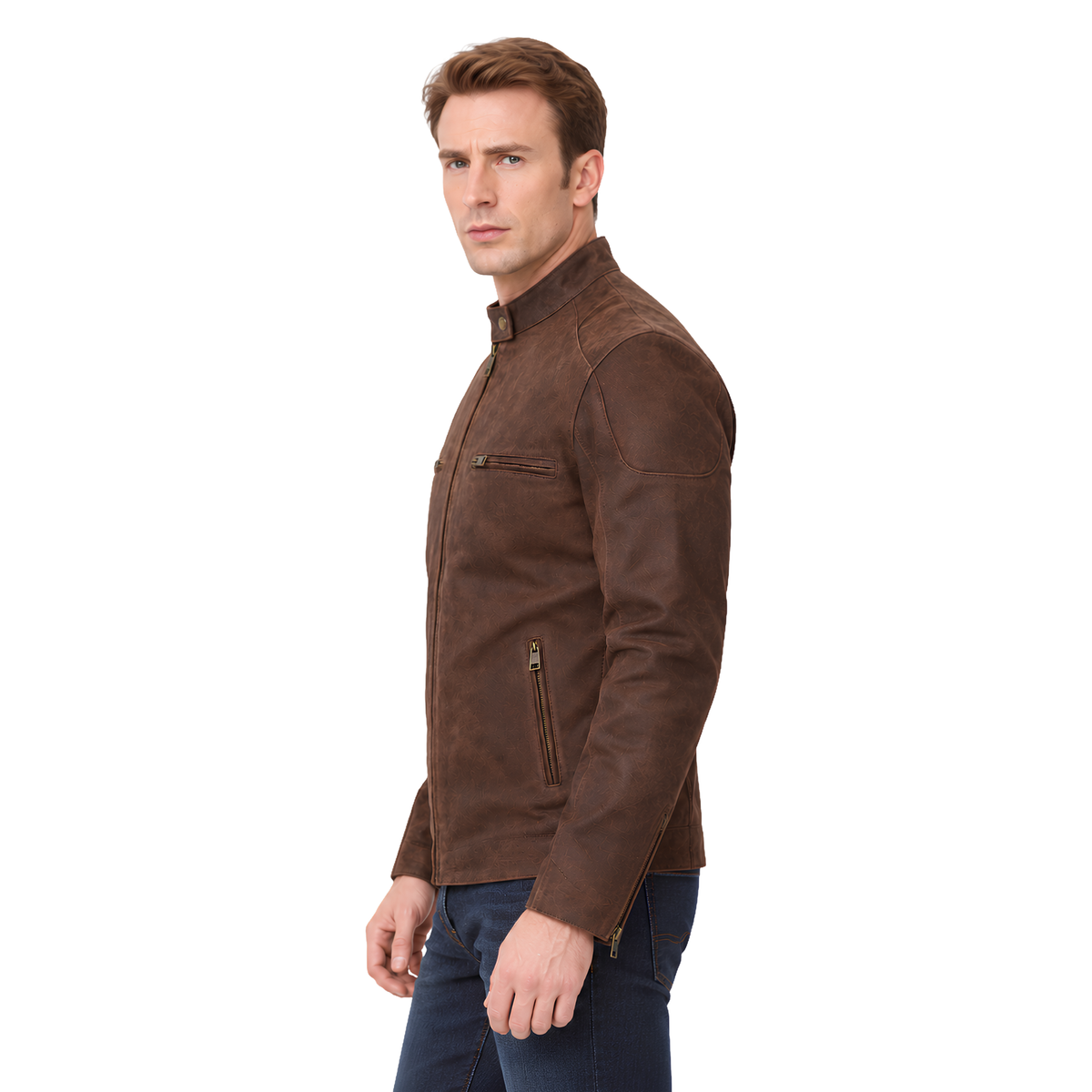 Buy The Captain America Civil War Steve Rogers Brown Leather Jacket Now