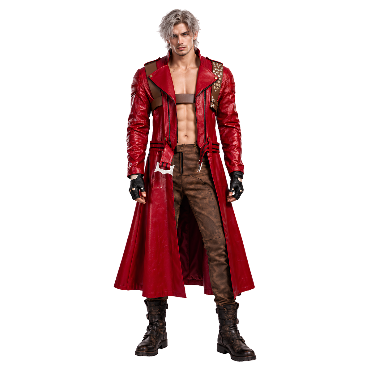 Buy The Devil May Cry 3 Dante Red Leather Trench Coat