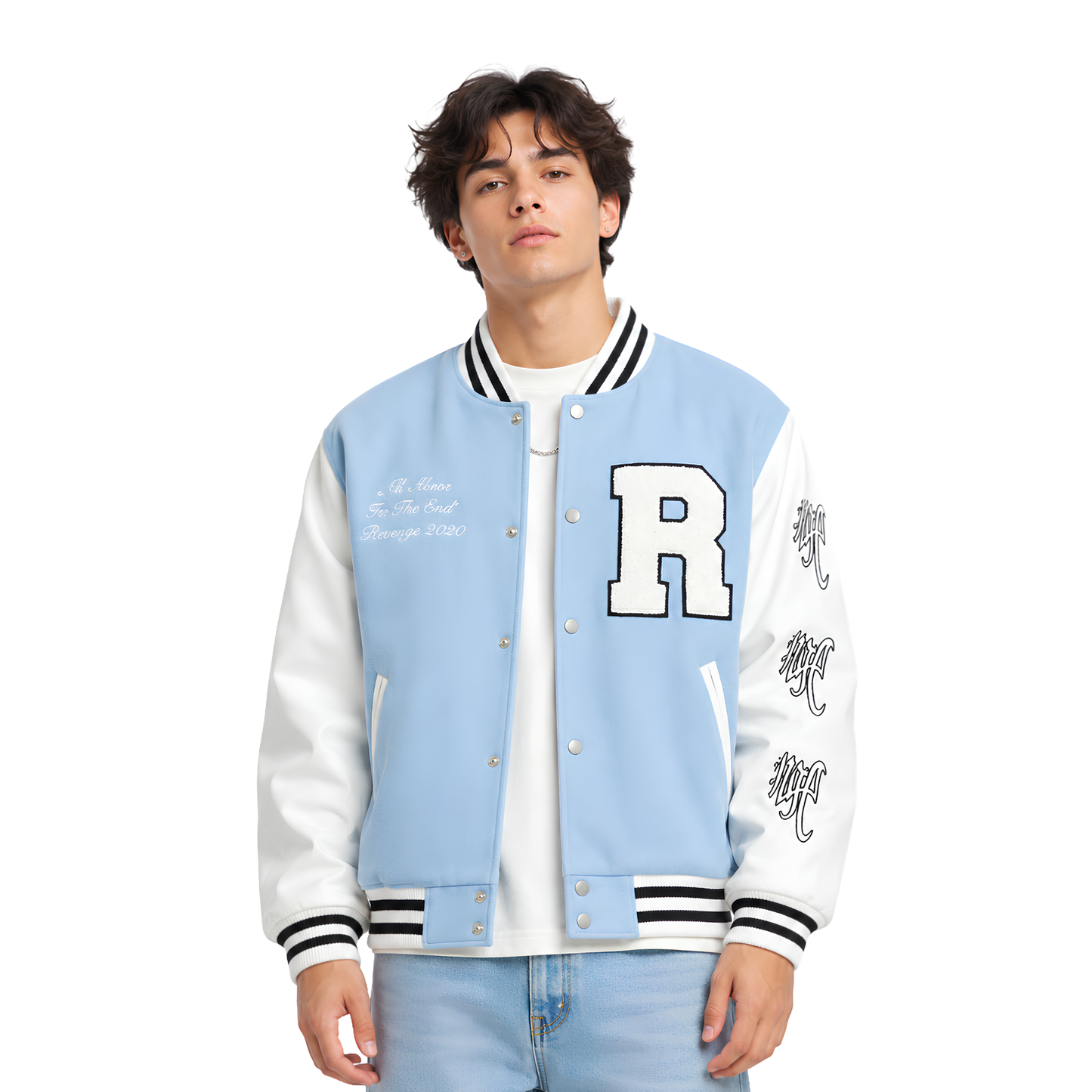 Buy The Haunted Skull Graphic Baseball Bomber