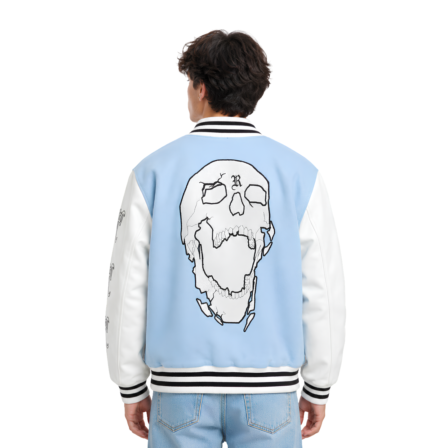 Buy The Haunted Skull Graphic Baseball Bomber Now