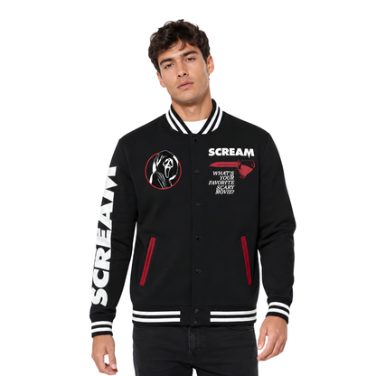Buy The Scream X Ghost Face Graphic Varsity Jacket