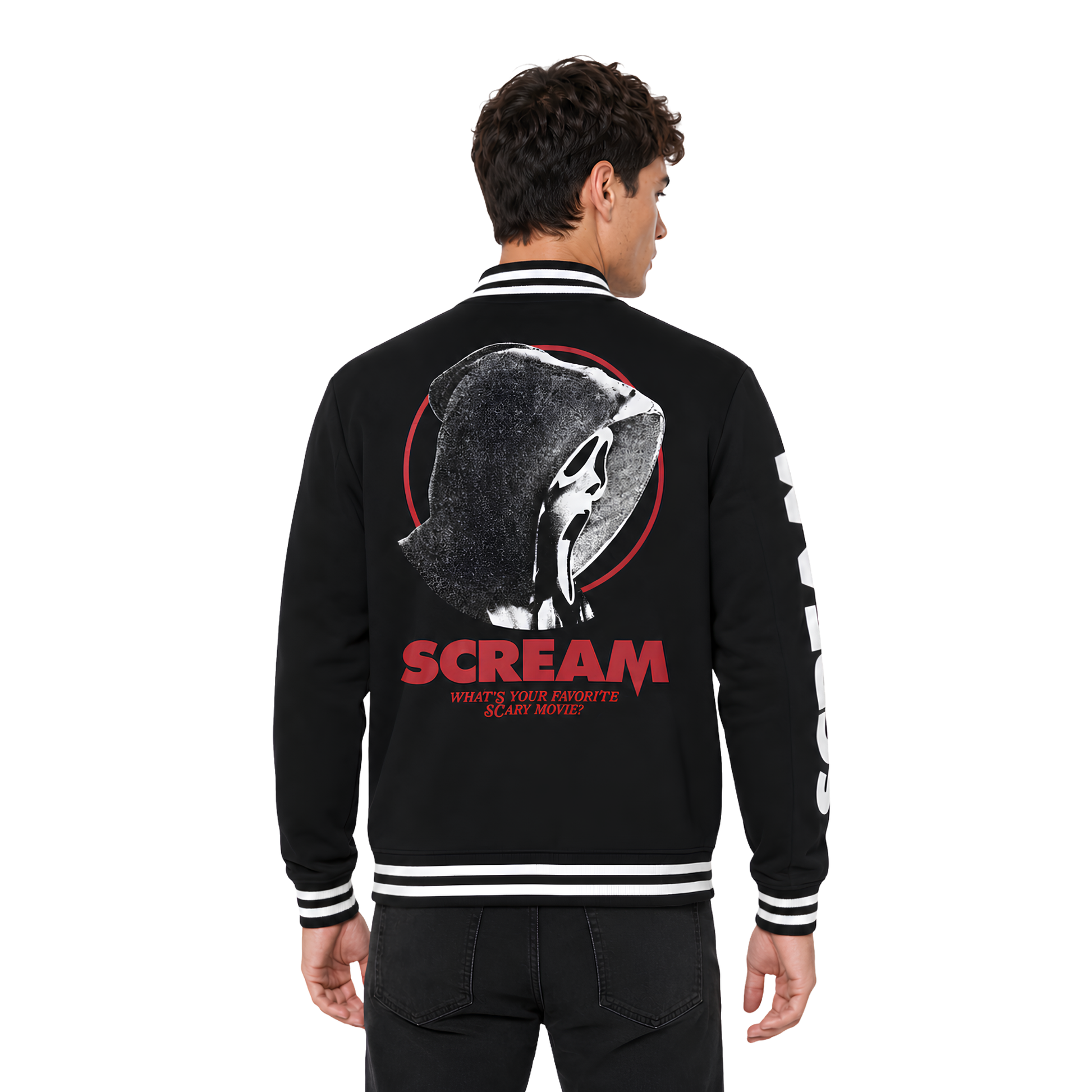 Buy The Scream X Ghost Face Graphic Varsity Jacket Now