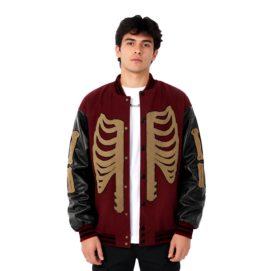 Buy The Skeleton Baseball Letterman Jacket