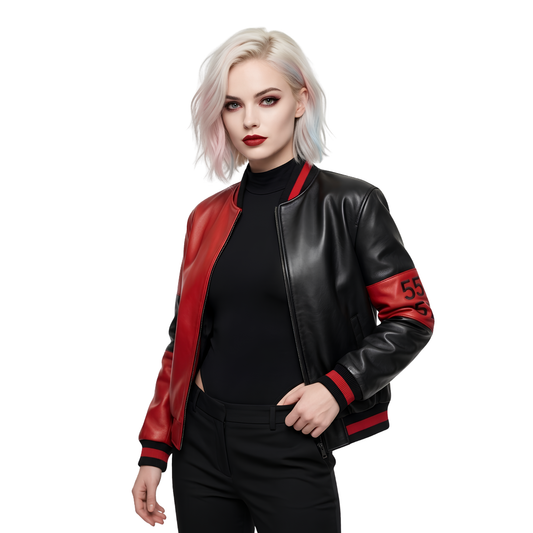 Buy The Suicide Squad Harley Quinn Two Tone Leather Jacket