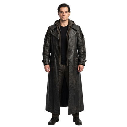 Buy the Henry Cavill Highlander Movie Black Leather Trench Coat