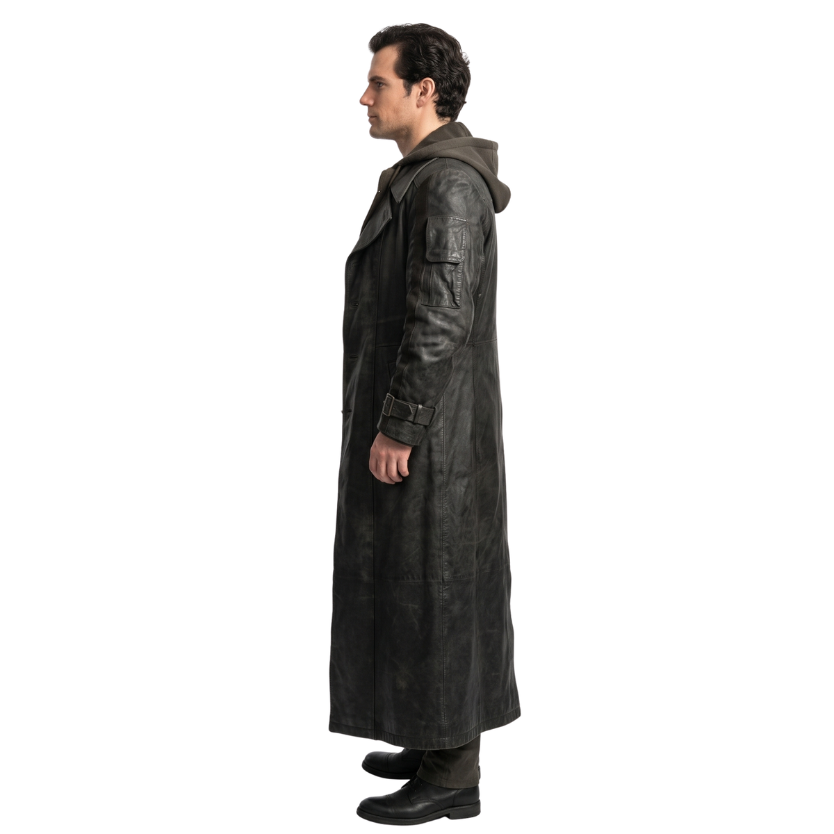 Buy the Henry Cavill Highlander Movie Black Leather Trench Coat Now