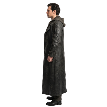 Buy the Henry Cavill Highlander Movie Black Leather Trench Coat Now