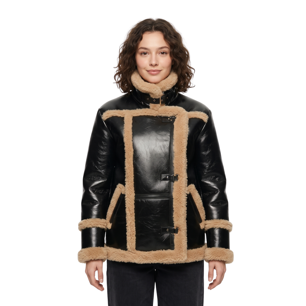 Buy the Master of None Lena Waithe Shearling Leather Jacket