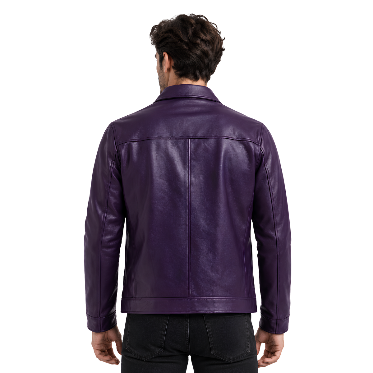 Buy the Men’s Aesthetic Purple Real Leather Jacket Now