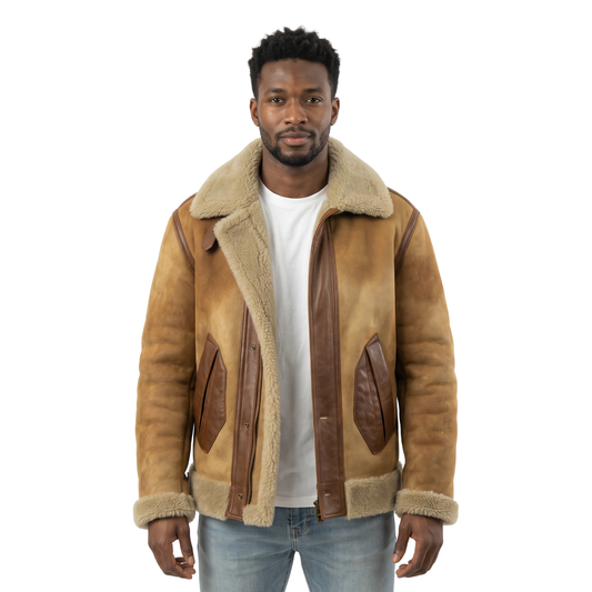 Buy the Vintage Brown B3 Aviator Leather Bomber Jacket