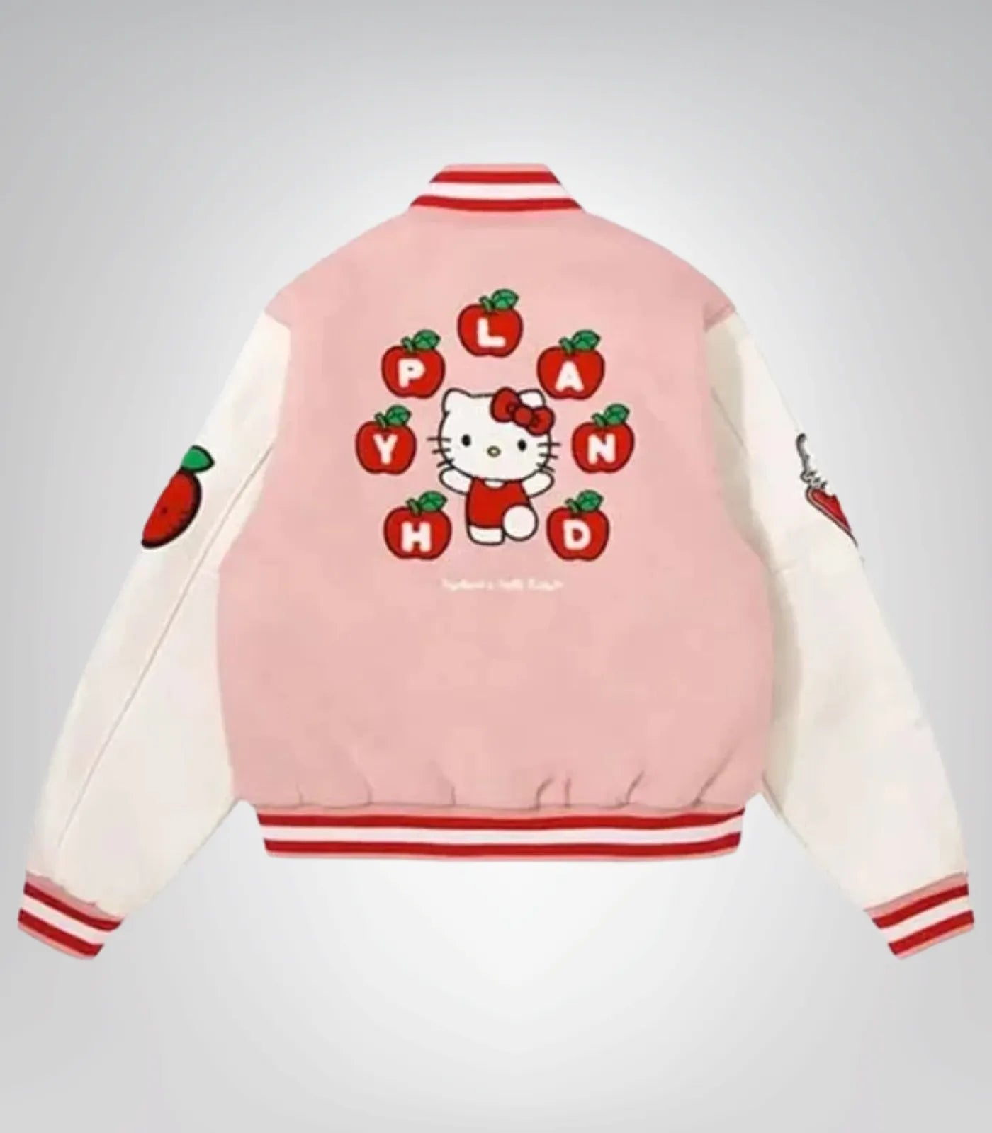 Hello Kitty Inspired Apples ‘H’ Varsity Jacket