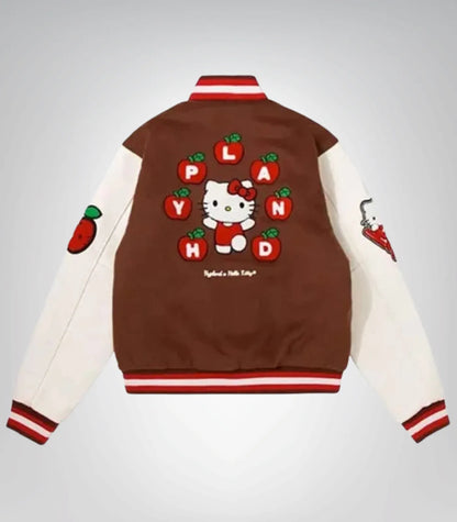 Hello Kitty Inspired Apples ‘H’ Varsity Jacket