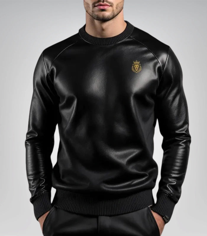 Luxury cashmere and Italian leather sweater – limited edition knitwear