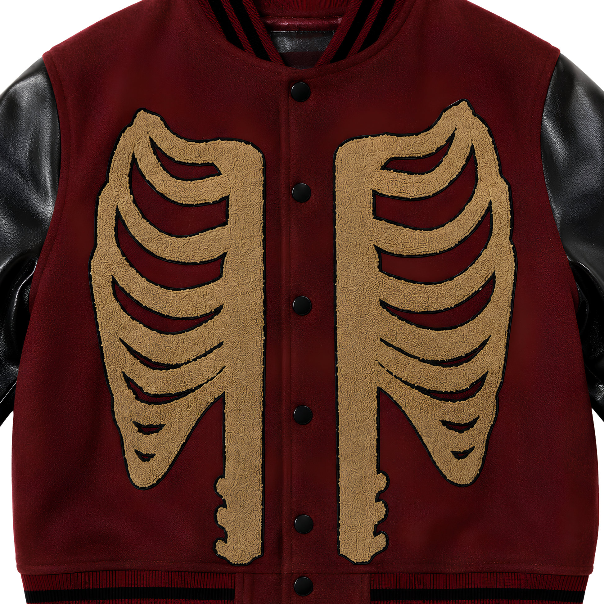 Sale Live On Skeleton Baseball Letterman Jacket