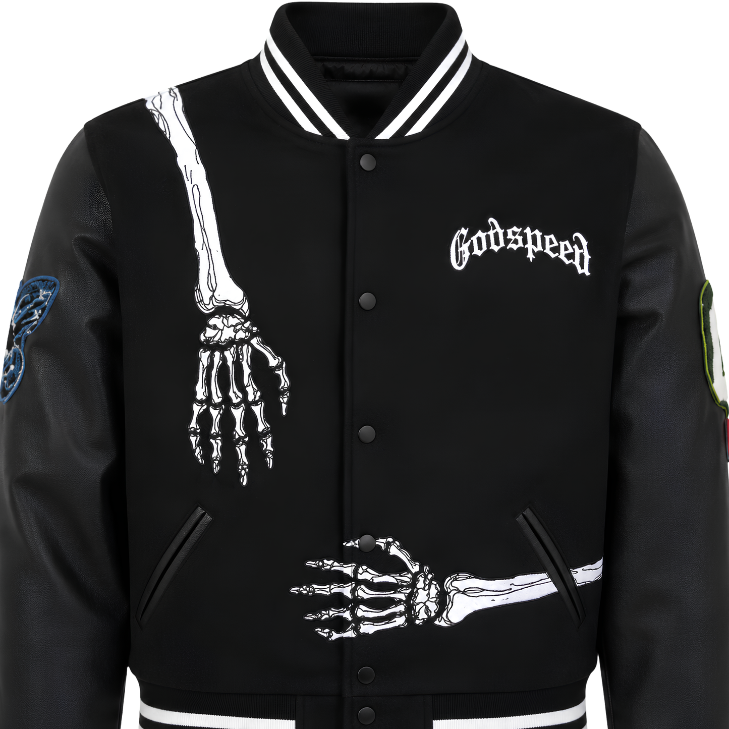 Sale Live On Spooky Godspeed Skeleton Varsity Jacket