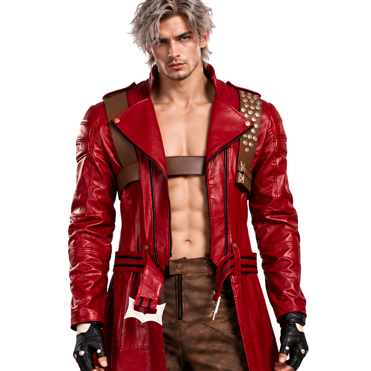 Sale Live On The Devil May Cry 3 Dante Red Leather Trench Coat