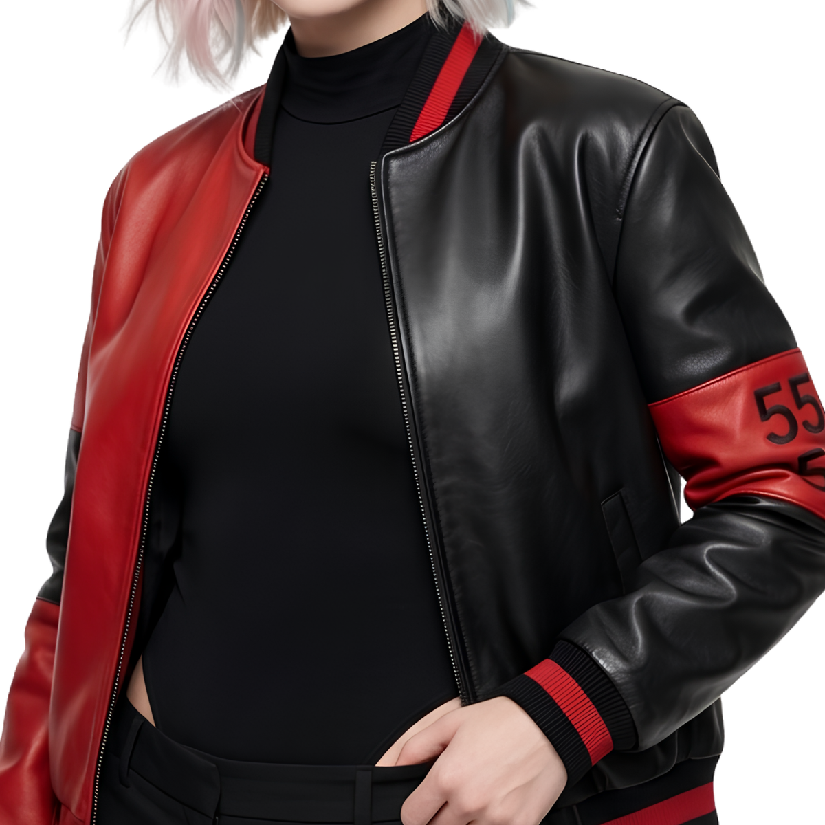 Sale Live On The Suicide Squad Harley Quinn Two Tone Leather Jacket 