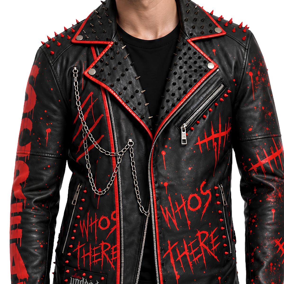 Sale Live on Ghostface Scream Heavy Metal Studded Leather Jacket