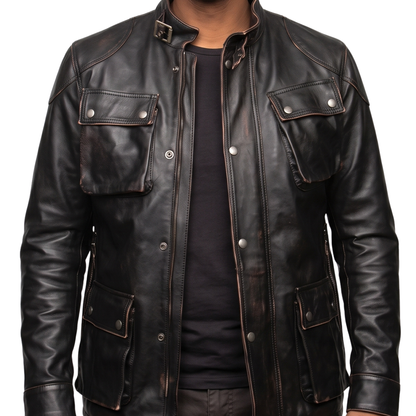 Sale Live on I Am Legend Will Smith Belted Military Leather Jacket