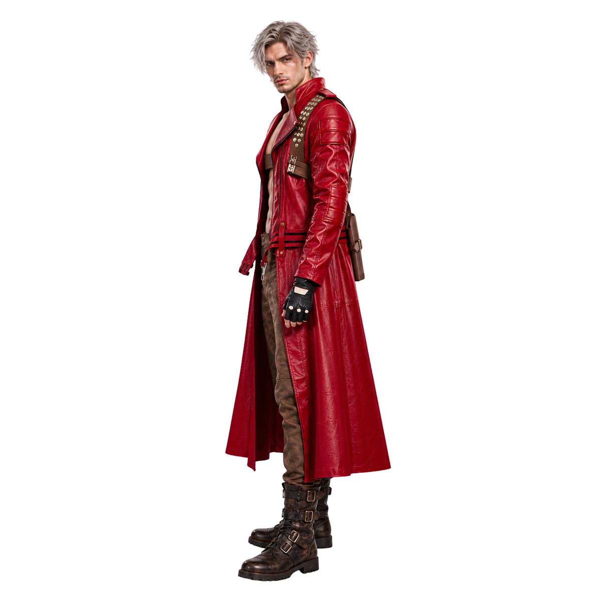 Shop The Devil May Cry 3 Dante Red Leather Trench Coat