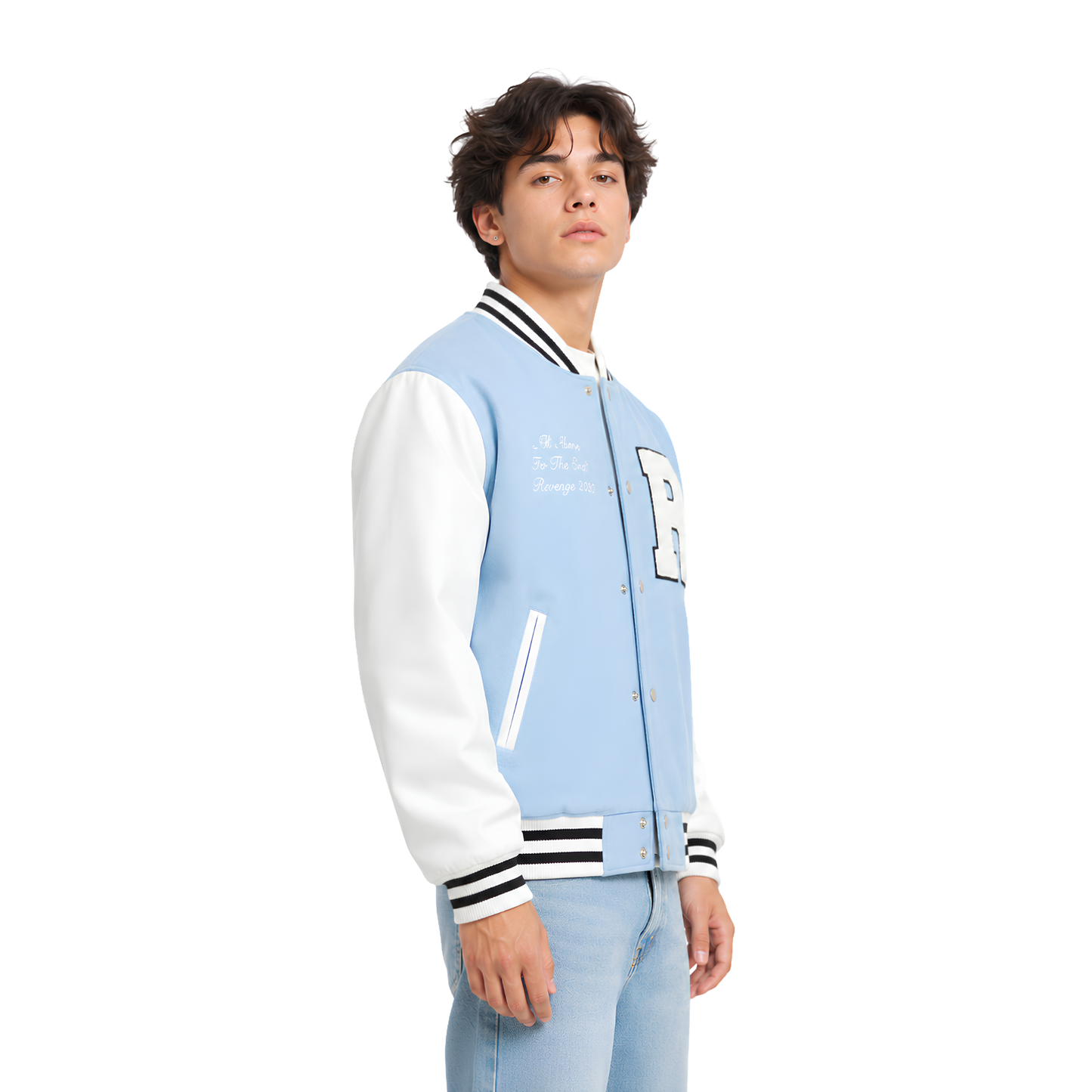 Shop The Haunted Skull Graphic Baseball Bomber