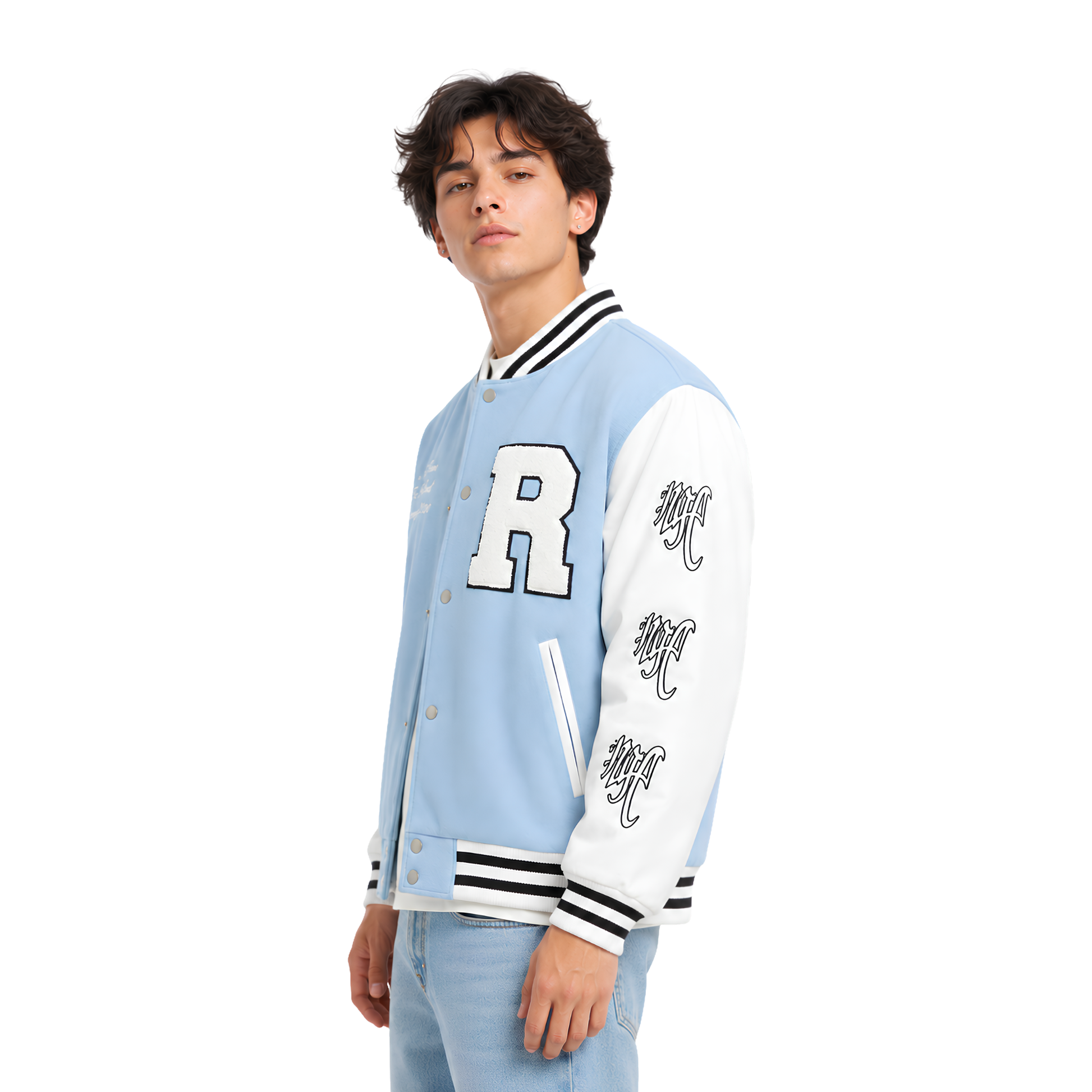Shop The Haunted Skull Graphic Baseball Bomber Today