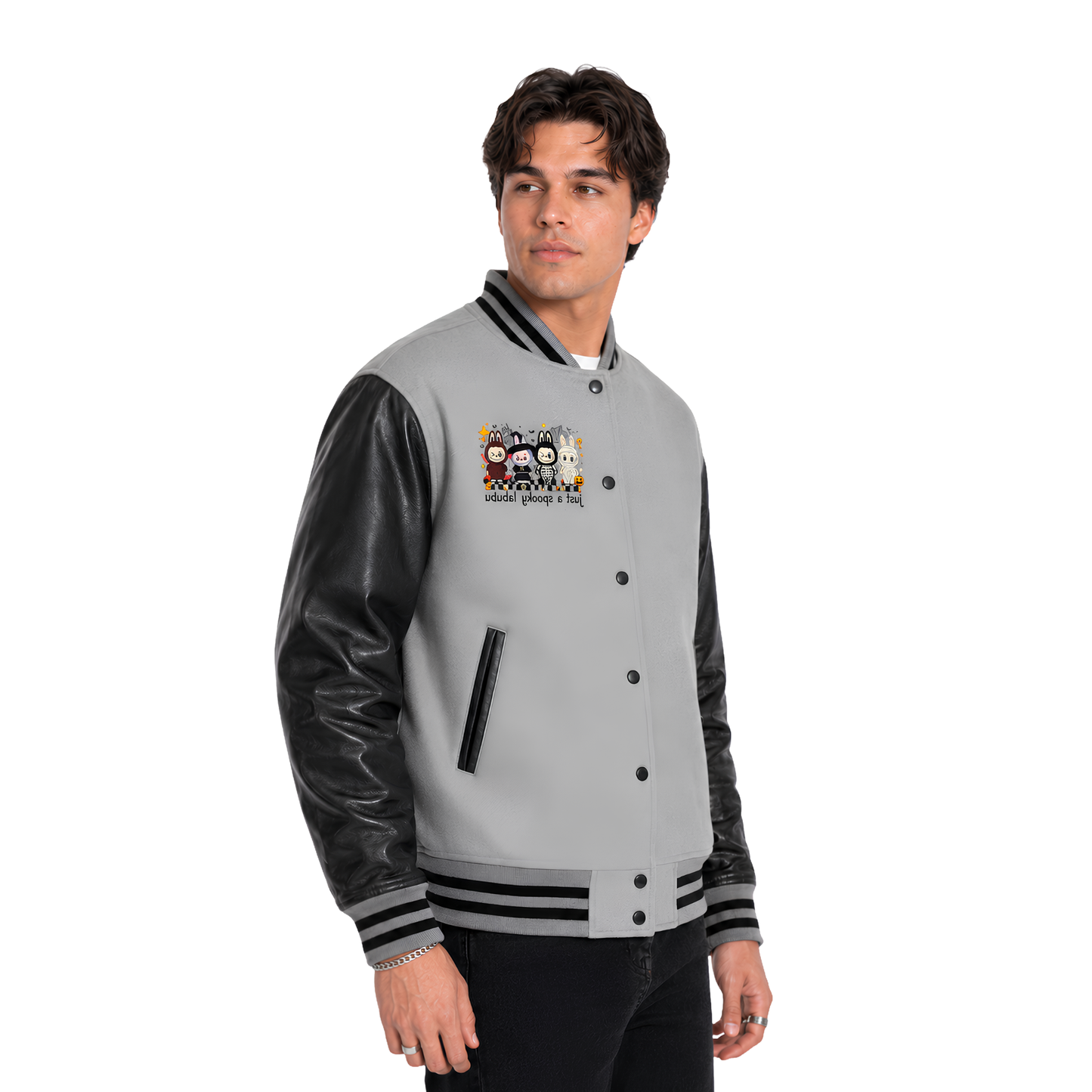 Shop The Labubu Halloween Edition Two-Tone Varsity Jacket Today